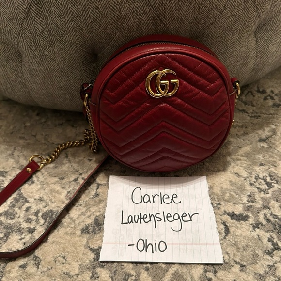 ⭐️GG Marmont Round Matelasse Mini Leather Shoulder Bag - Picture 2 of 8